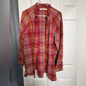 Colorful Plaid Button-Up Shirt free people
